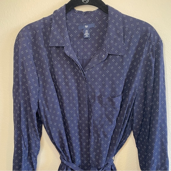 Gap Navy Button-Up Dress w/ Pockets - Picture 3 of 10